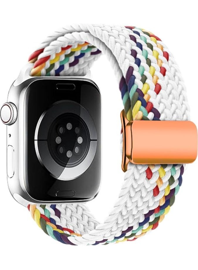 Sport Solo Loop Compatible with Apple Watch Band 42mm 44mm 45mm 46mm 49mm, Magnetic Stretchy Braided Strap Wristband for Women and Men, Replacement Watch Band for iWatch Series 10 9 8 7 6 5 4 3 2 1 SE Ultra Ultra2
