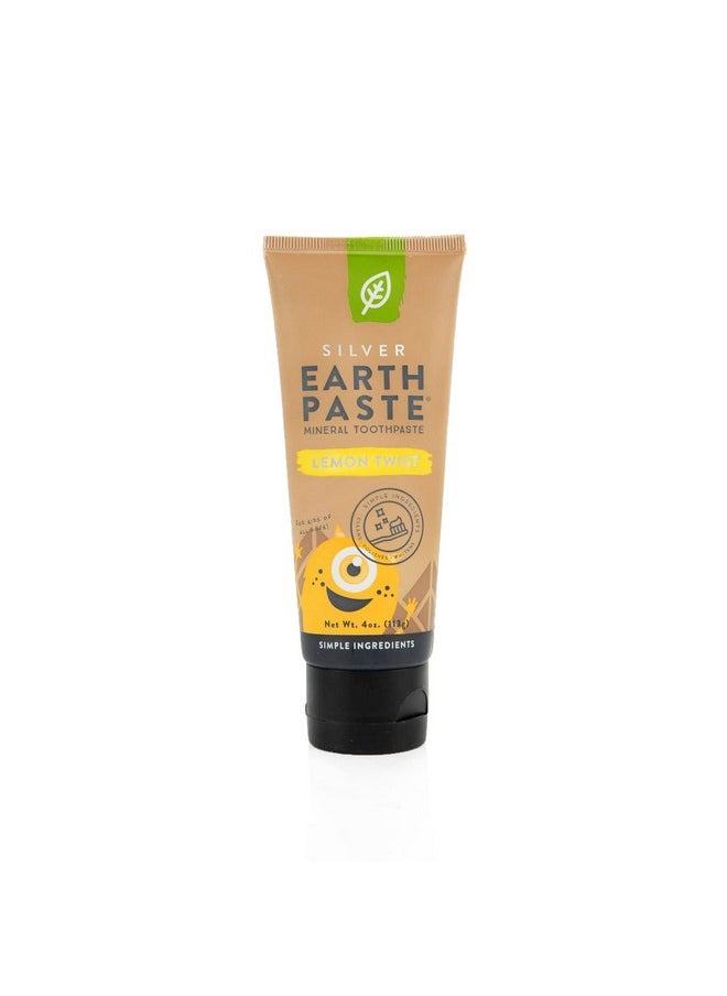 Redmond - Redmond Earthpaste with Silver - Natural Non-Fluoride Toothpaste, 4 Ounce Tube (Lemon Twist) - Image 1