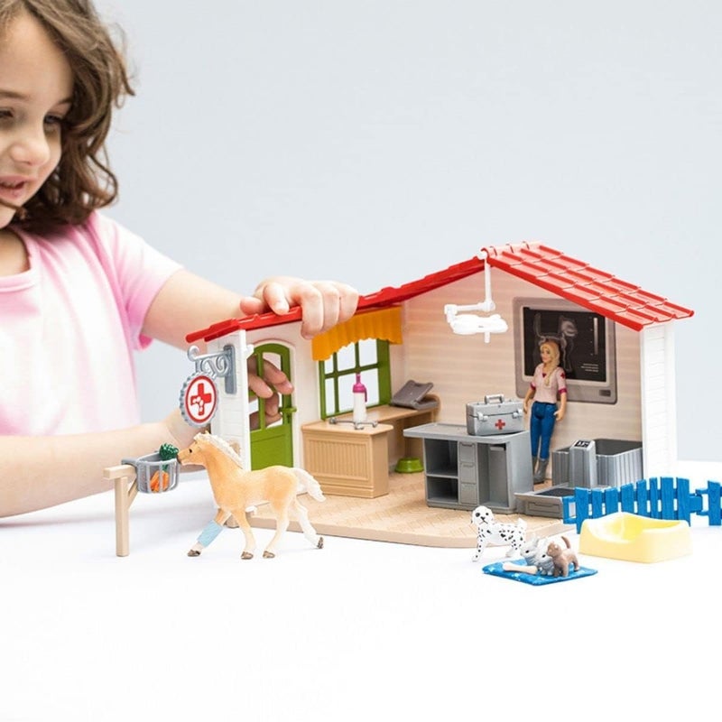 schleich Farm World 43 PC Veterinarian Practice Playset with Animal Figures and Accessories Pet Hospital Play Set with Vet Horse Dog and Cat Figurines Educational Toys for Kids 3 42502 - Image 5