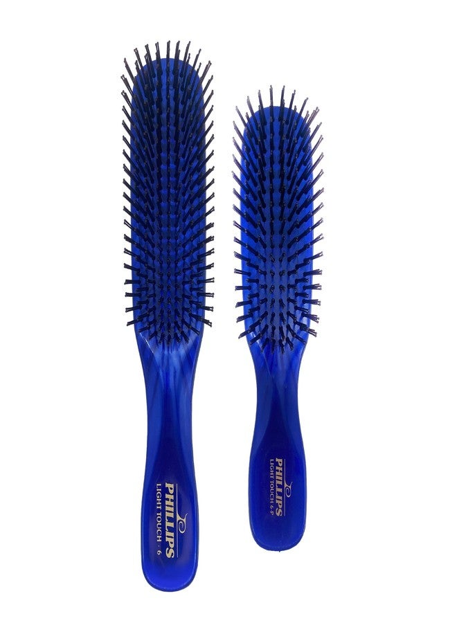 Phillips Brush Light Touch 6 Sapphire Blue Hair Brush & Purse Sized Combo Pack by Phillips Brush - Image 1