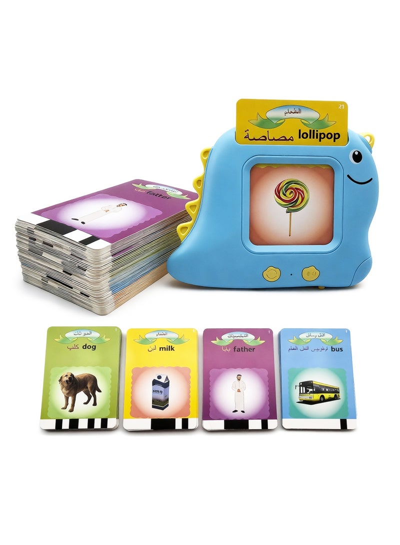 Smart Card Learning Machine, Arabic English Talking Flash Cards for Early Education Preschool Kids, 112 Cards 224 Words Educational Toys for Boys, Girls - Image 1