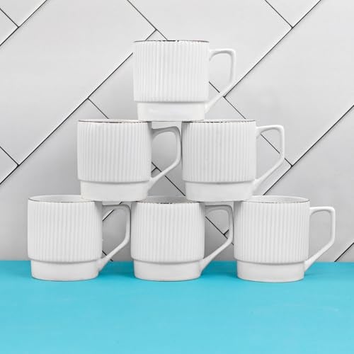 UPC U.P.C. Cup Set of 6 for Tea, Ceramic Tea Cups Set of 6, Microwave Safe Cup, Dishwasher Safe Cups, Bone-Ash Free Coffee Cup-150ml. - Image 3