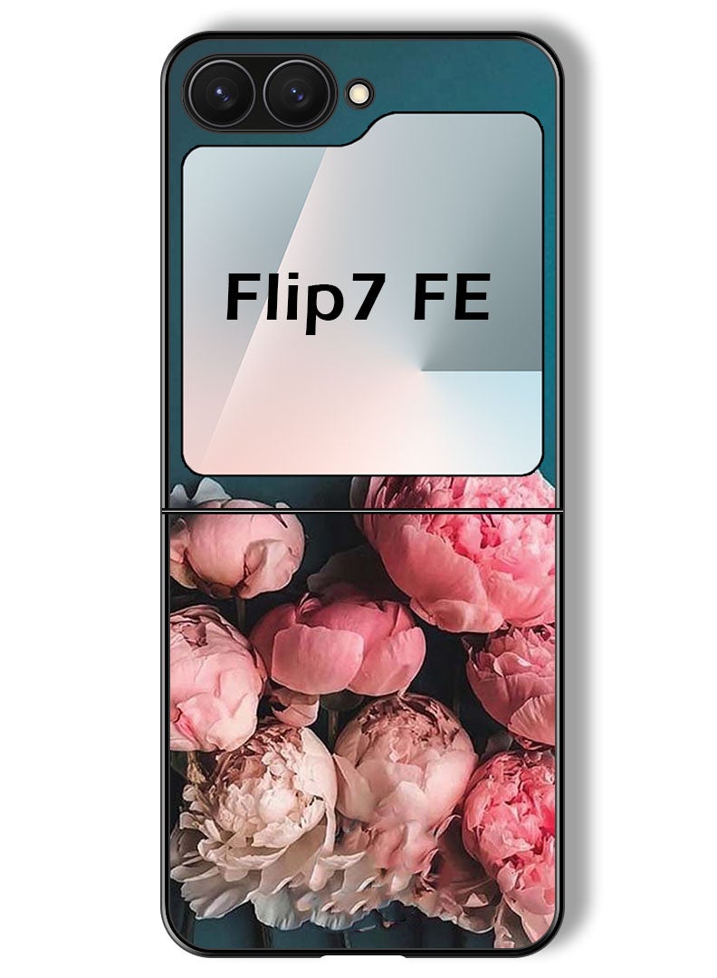 Theodor Case Compatible with Samsung Galaxy Z Flip 7 FE 6.7 Inch Protection Shockproof Bumper Cover Flowers - Image 1