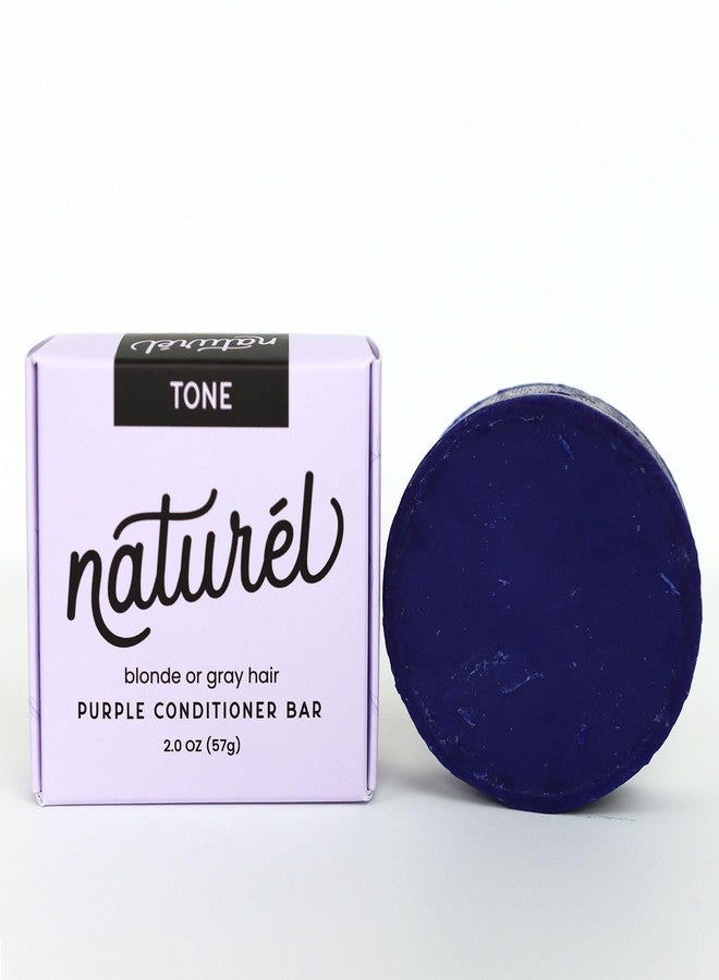 NATURÉL Naturel Purple Toning Conditioner Bar, Blonde or Grey Hair Toning Conditioner Bar with Biotin and Almond Oil, Vegan, Zero Waste, Cruelty Free, Made in USA - Image 1