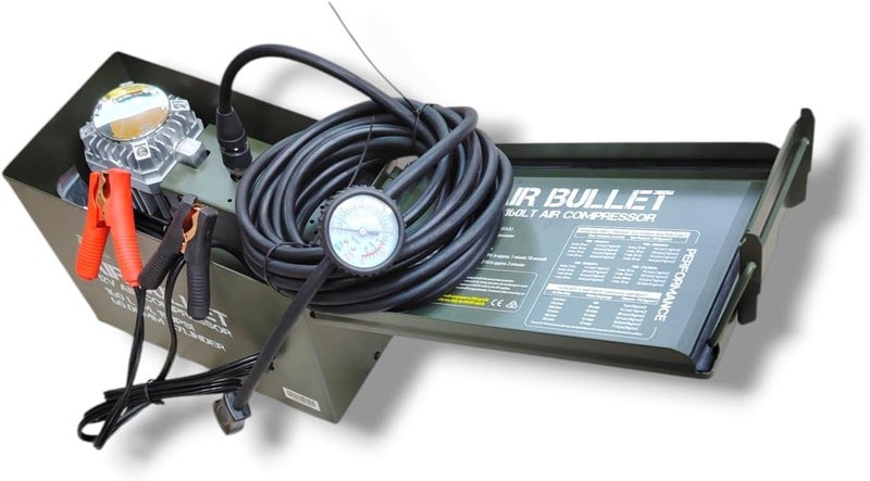 3xr 12V Air Compressor, 160L/M, 150PSI, 60mm Cylinder, Military Green - Image 1