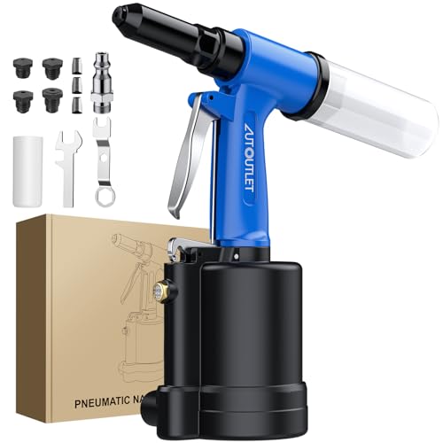 AUTOUTLET Pneumatic Rivet Gun Kit Heavy-Duty Riveter 4 Sizes Air Hydraulic Riveting Tool for Manufacturing Fields - Image 1