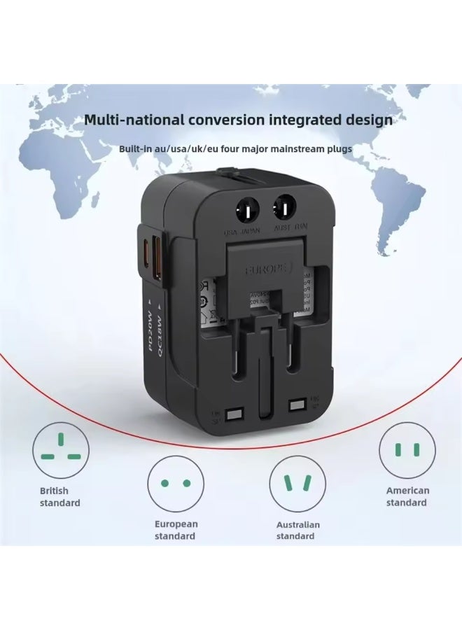 Walpck Universal Travel Adapters PD Fast Charging Wall Charger EU UK US AU AC Power Charger Adapter Outlet Converter Socket Plug Adaptor Connector with Type C USB Port - Image 2