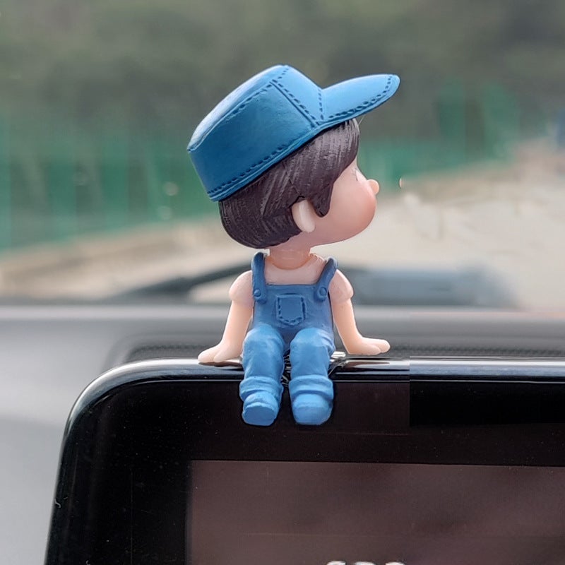 Generic Car Balloon Couple Figurines Decor Single blue male doll