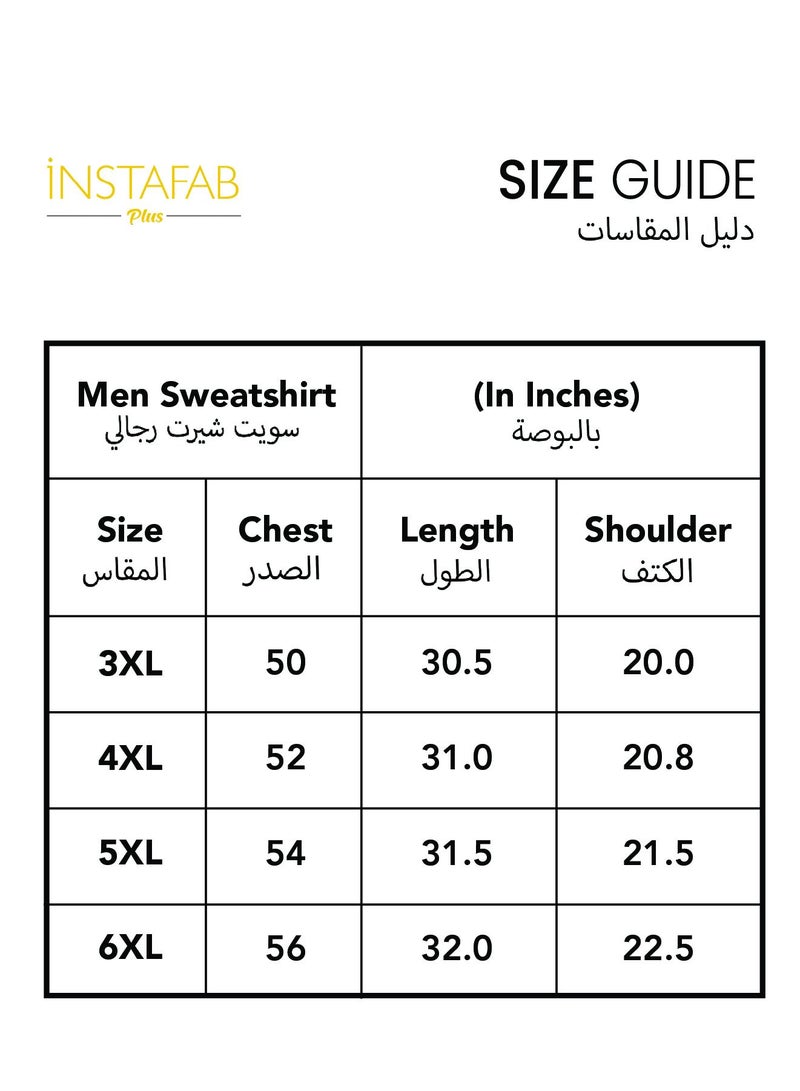Instafab Plus Instafab Plus Men's Cloud Grey Solid Zip-Front Hoodie For Casual Wear | Hooded Neck | Long Cuffed Sleeves | Zipper Closure | Plus Size Sweatshirt Crafted With Comfort Fit For Everyday Wear - Image 4