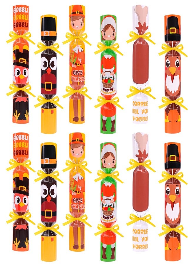 HOWAF 12pcs Thanksgiving Crackers, Thanksgiving Party Table Favor, Turkey Design No Snap No Popping Candy Boxes, Friendsgiving Holiday Cracker - Image 1