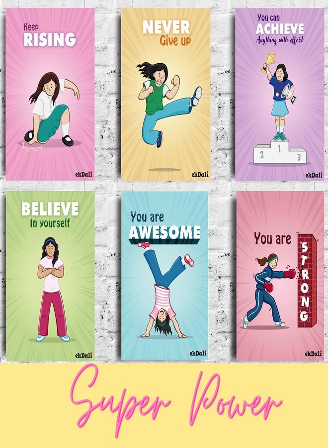 Ekdaliwall posters for girls room with motivational messages | Thick 350 GSM paper poster paper | 6 x 9 inches| A5 size | 6 Posters - Image 2