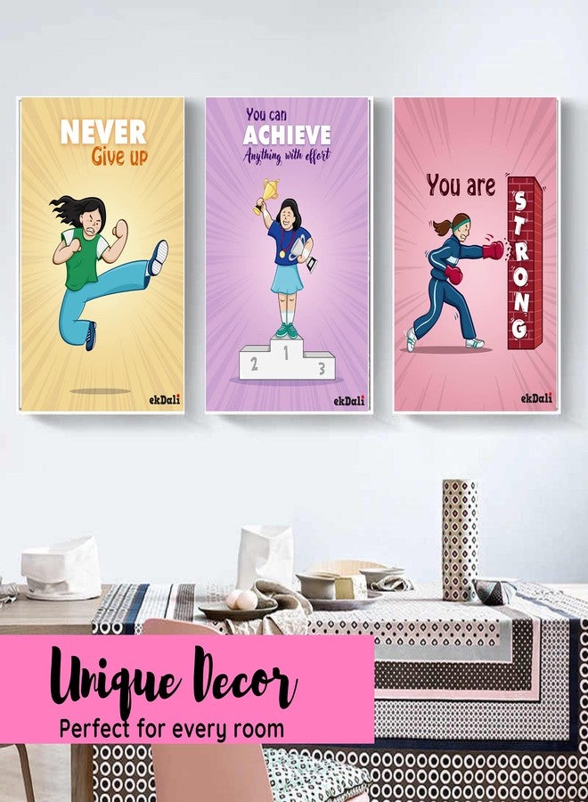 Ekdaliwall posters for girls room with motivational messages | Thick 350 GSM paper poster paper | 6 x 9 inches| A5 size | 6 Posters - Image 5