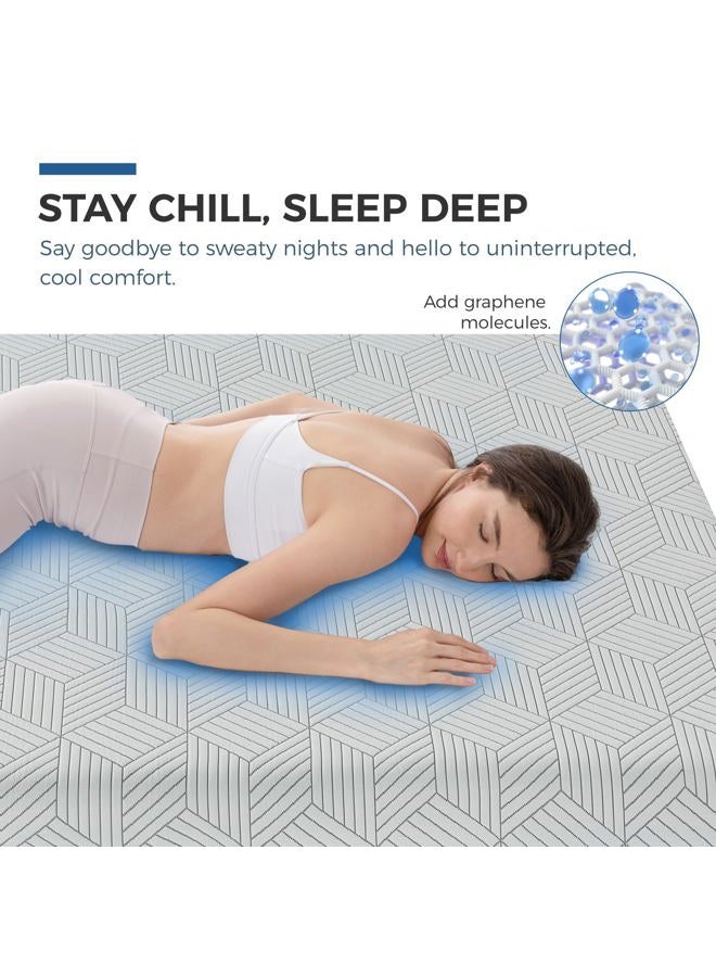 Fathom 12 Inch Queen Memory Foam Mattress Firm Cool Gel Mattress in a Box for Back Pain Relief with Removeable Fiberglass Free Soft Cover, CertiPUR-US Certified - Image 3