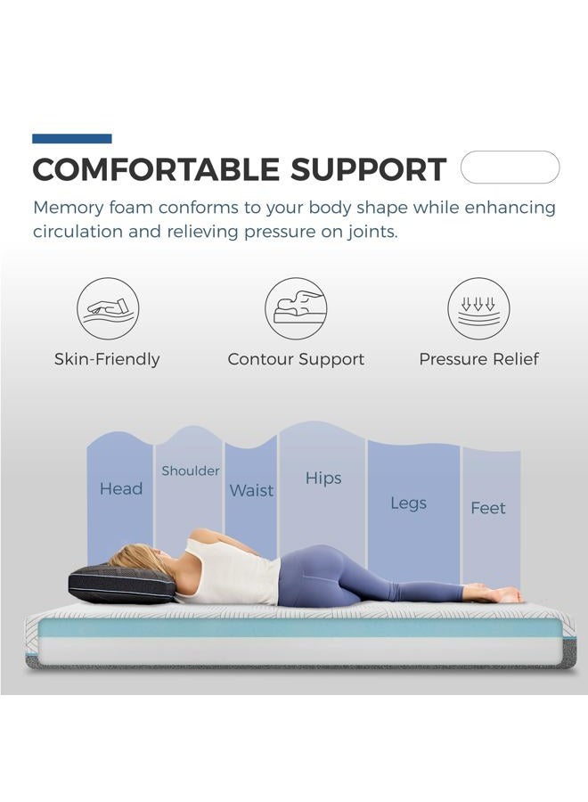 Fathom 12 Inch Queen Memory Foam Mattress Firm Cool Gel Mattress in a Box for Back Pain Relief with Removeable Fiberglass Free Soft Cover, CertiPUR-US Certified - Image 4