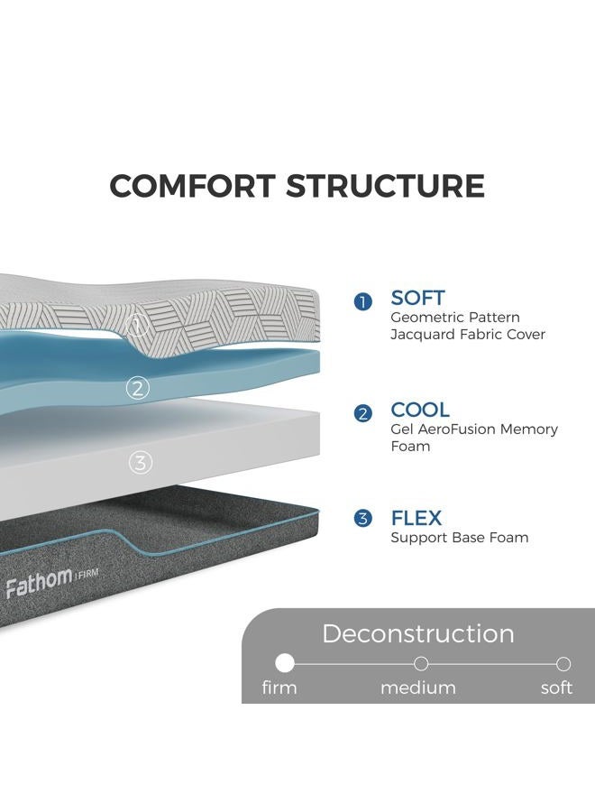 Fathom 12 Inch Queen Memory Foam Mattress Firm Cool Gel Mattress in a Box for Back Pain Relief with Removeable Fiberglass Free Soft Cover, CertiPUR-US Certified - Image 2