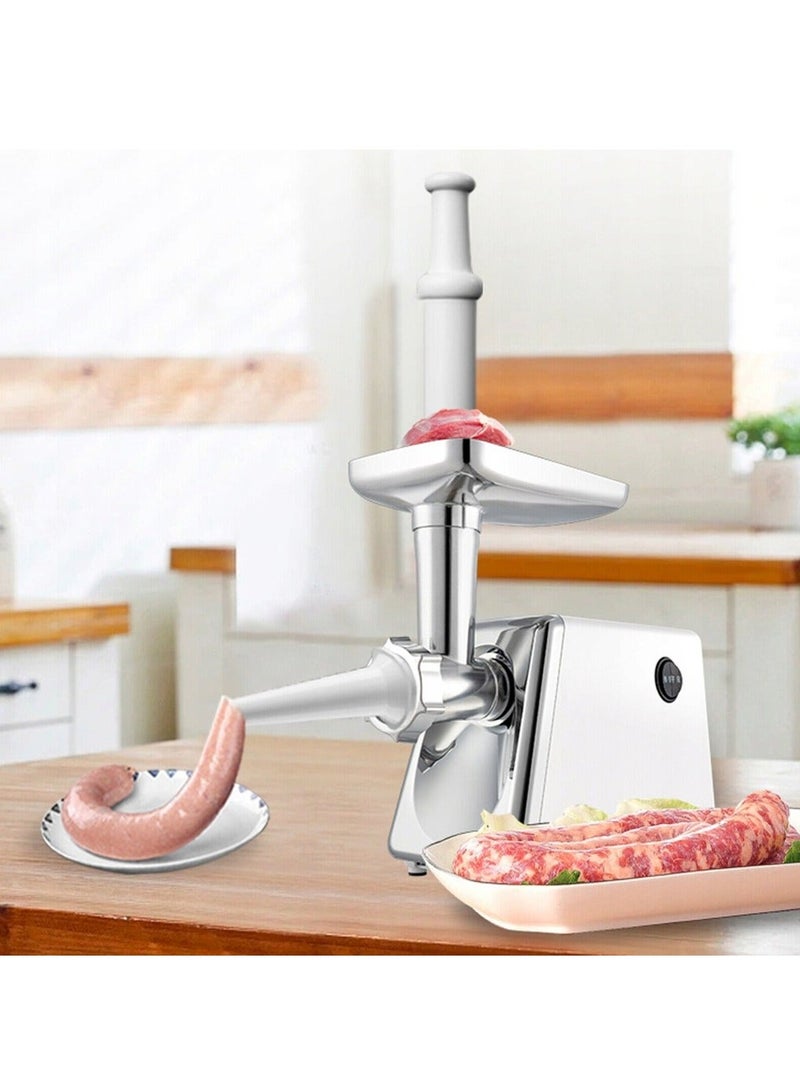 ET-LIFE Meat Grinder, Meat Mincer, Metal Cutting Plates/Accessories/Metal Gears/Stainless Steel Blades for Grinding Meat, Fish, Vegetable, Sausage Maker M2 White - Image 5