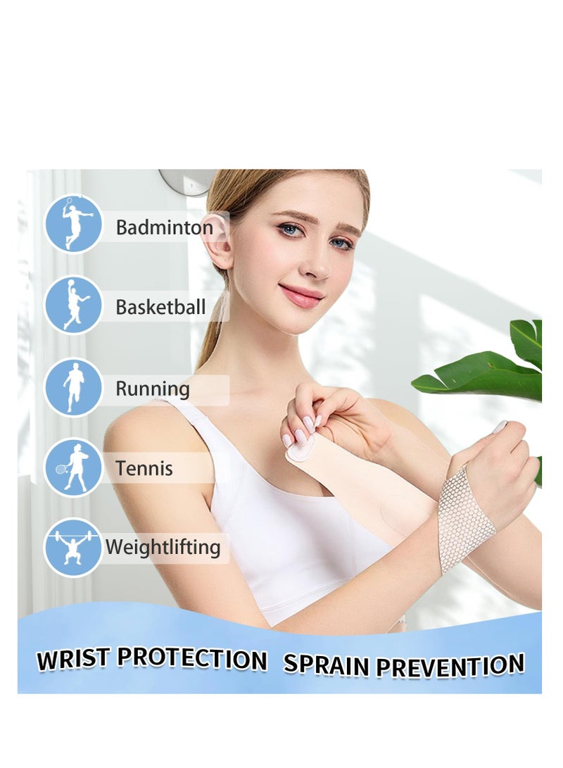 SYOSI Wrist Brace Support for Carpal Tunnel, Breathable Wrist Band Adjustable velcro straps for Wrist Wraps, Stabilizer for Tendonitis, Arthrits Pain Relieving Khaki 1 Piece - Image 2