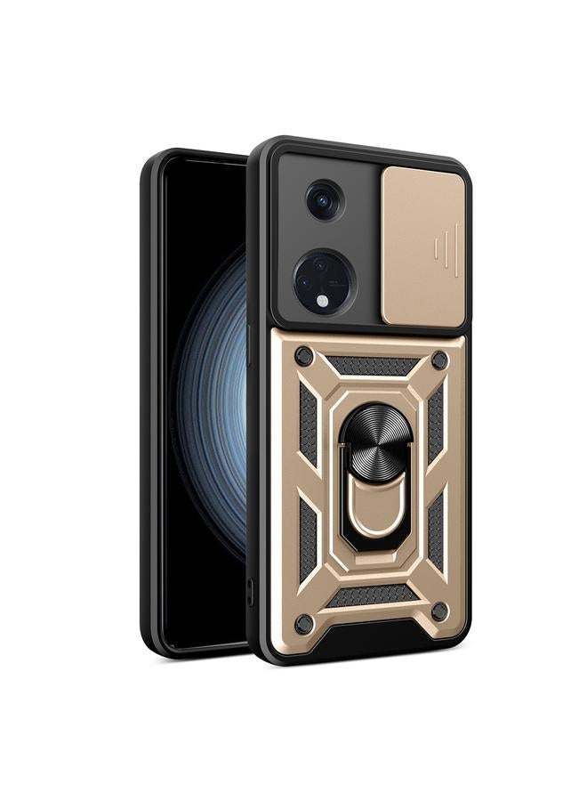 اس-توب جراب لهاتف OPPO Reno8 T 5G بتصميم غطاء كاميرا منزلق مصنوع من مادة TPU+PC - Image 1