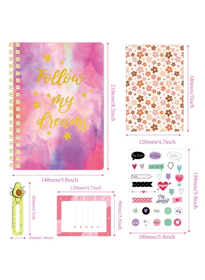 Capstro DIY Journal Kit – SH014 European & American Diary Set with Pink Notebook, Stickers, Glitter Tapes, Bookmarks & Tassel Pendant – Scrapbook & Stationery Craft Box for Kids Age 4+ – Gift for Girls - Image 1