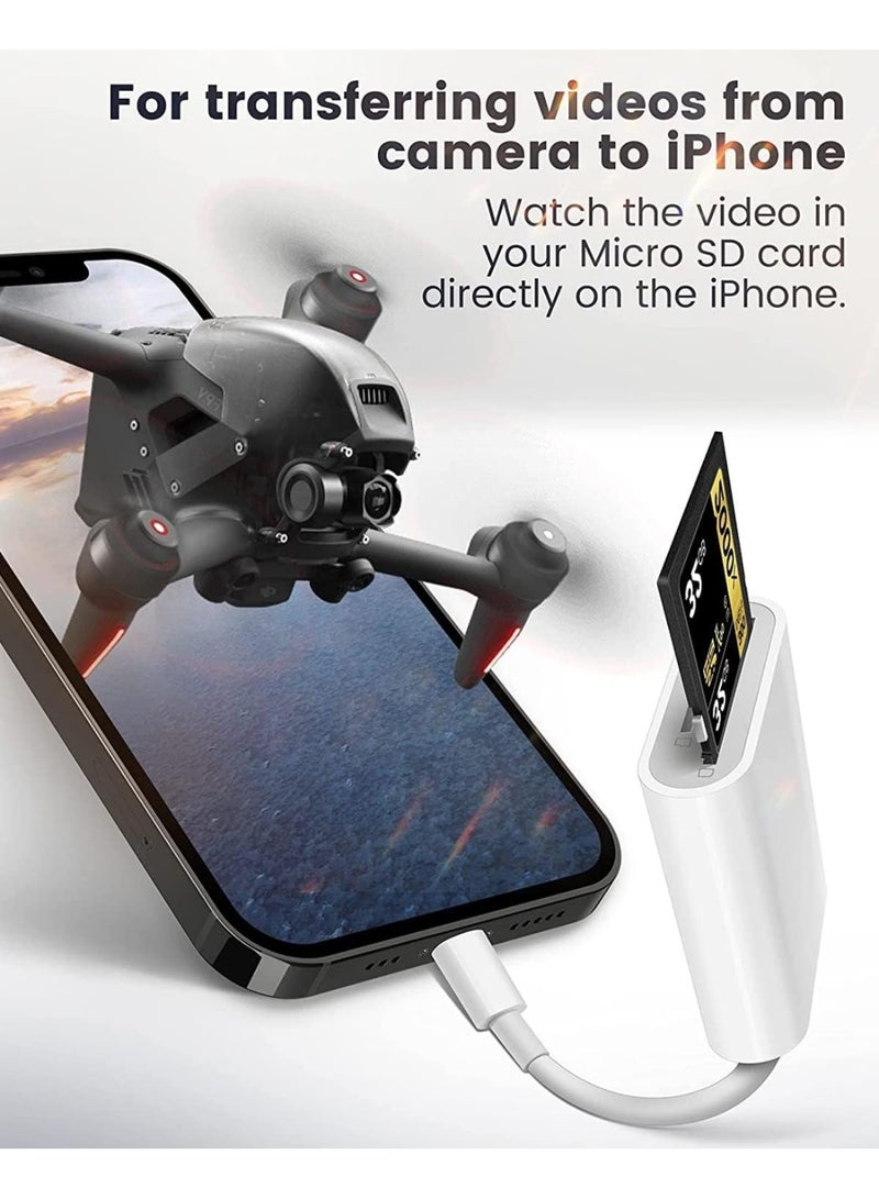 SD Card Reader for iPhone/iPad, 2 in 1 Memory Card Reader Adapter, Microsd card to Lightning Adapter, Camera Card Viewer with SD & TF card slots, Plug and Play - Image 5