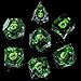 Role dice Dragon Eye DND Dice Set 7pcs Liquid Core Dice with Gift Box Handmade Sharp Edge Resin Dice for Role Playing Dungeons and Dragons TtrpgGreen - Image 4