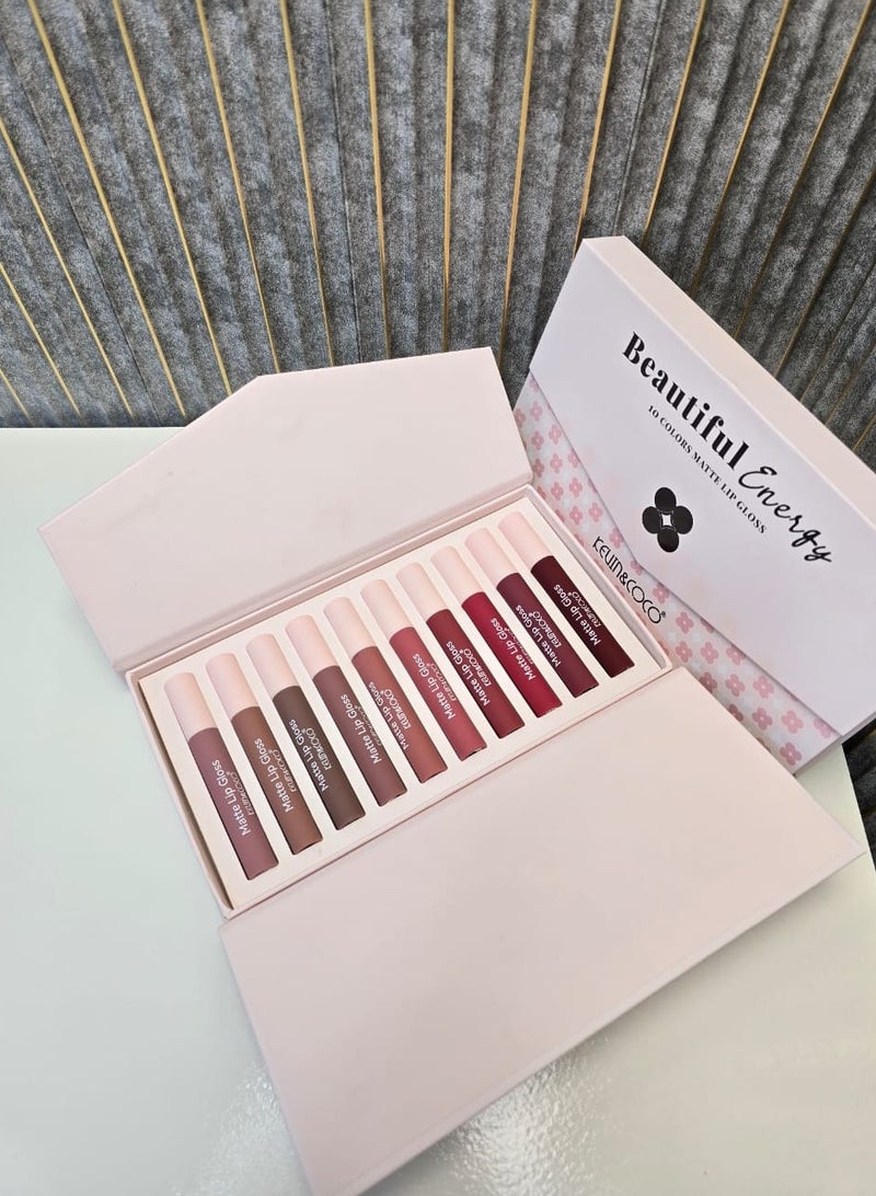 Kevin & Coco Beautiful Energy 10 Colors Matte Lip Gloss - Image 2