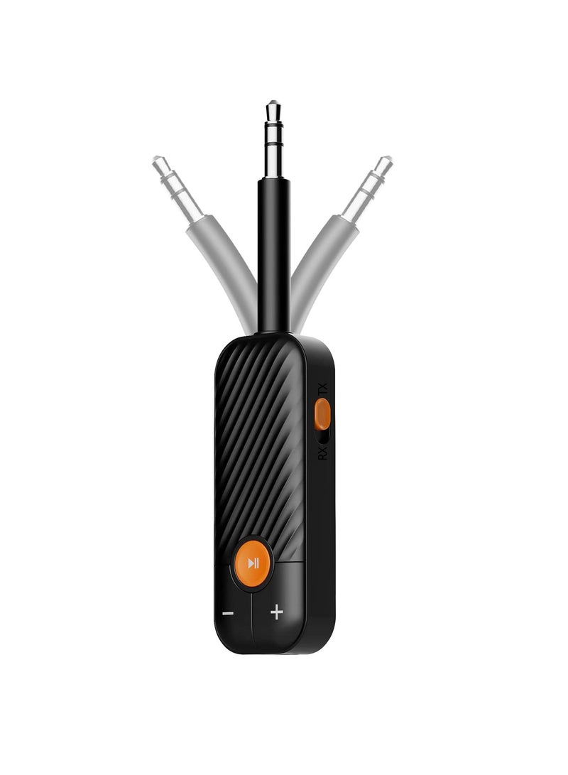 Excefore Wireless Car Audio Adapter, Hands-Free Bluetooth Receiver and Transmitter with 3.5mm Plug, Music Streaming for Home and Car Stereo, Bluetooth Aux Kit - Image 1