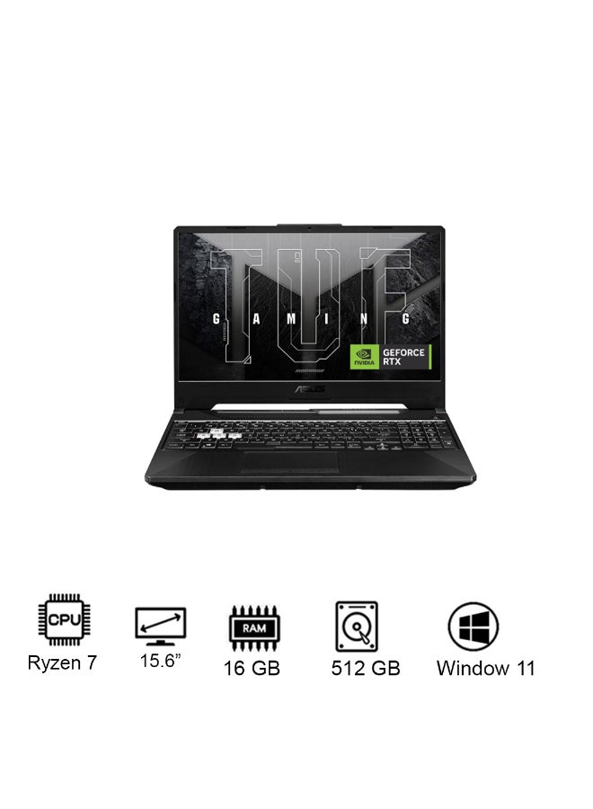 أسوس لابتوب TUF A15 للألعاب (2025) – AMD Ryzen 7-7445HS / شاشة 15.6 بوصة FHD / 512GB SSD / 16GB RAM / 4GB NVIDIA GeForce RTX 3050 للرسوميات / ويندوز 11 هوم / لوحة مفاتيح إنجليزية وعربية / أسود جرافيت / نسخة الشرق الأوسط – [FA506NCG-B165W] - Image 1