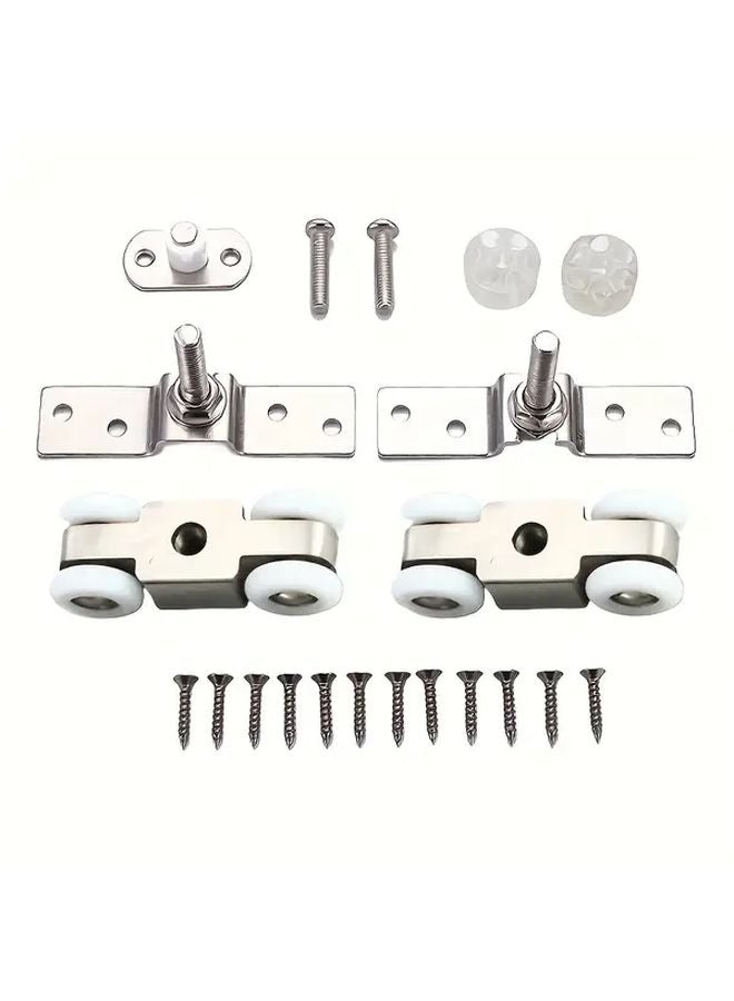 Heavy Duty Stainless Steel Sliding Door Rollers Silvery 1 Pair Quiet Nylon Wheels - Image 1