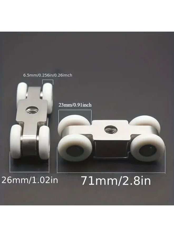 Heavy Duty Stainless Steel Sliding Door Rollers Silvery 1 Pair Quiet Nylon Wheels - Image 4