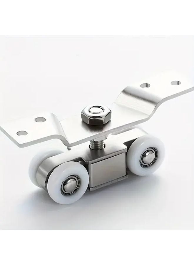 Heavy Duty Stainless Steel Sliding Door Rollers Silvery 1 Pair Quiet Nylon Wheels - Image 2