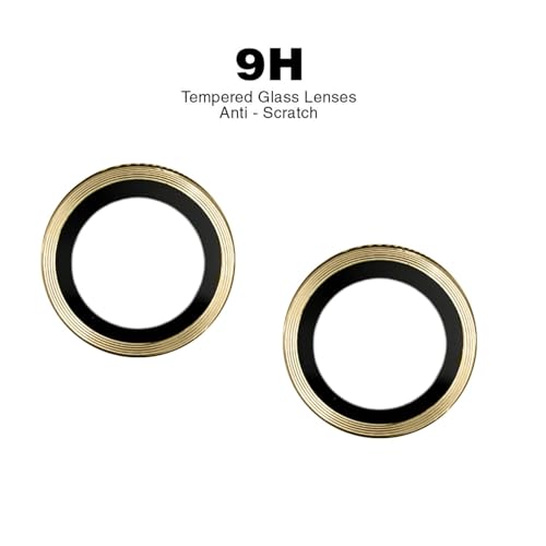 FabeKee Tempered Glass Camera Lens Protector For Xiaomi Redmi Note 14 9H Hardness, Full Coverage Anti Scratch Camera Metal Ring (Redmi Note 14, Gold) - Image 5