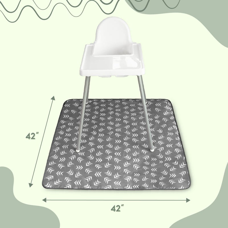 S&T INC. Baby Splat Mat for Under High Chair, Water Resistant Floor Mat, 42 Inches by 42 Inches, Grey Scatter - Image 5