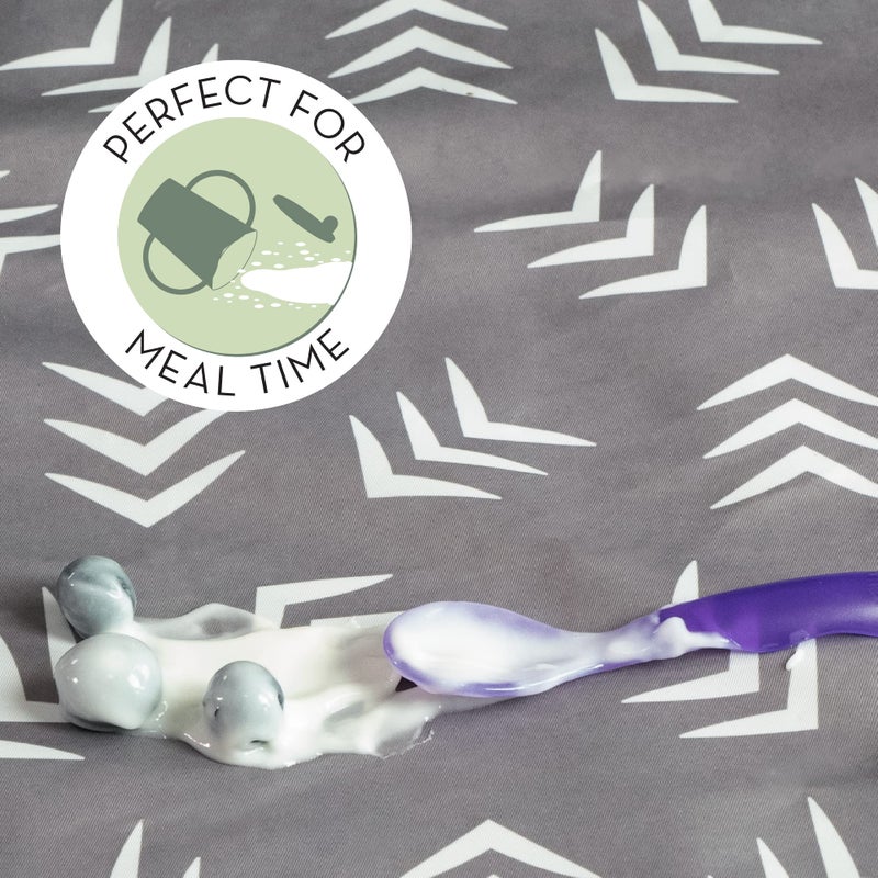 S&T INC. Baby Splat Mat for Under High Chair, Water Resistant Floor Mat, 42 Inches by 42 Inches, Grey Scatter - Image 2