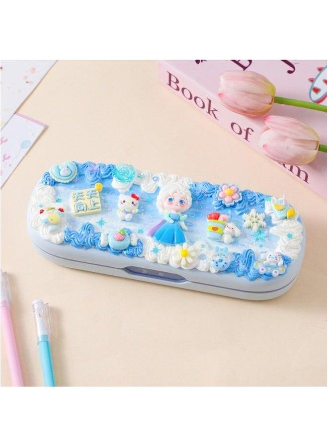 Children's Diy School Supplies Stationery Case Pencil Cartoon Cute Handmade Making Cream Glue Material Package Batch-Specifications:Double-layer Box-up Every Day - Image 1