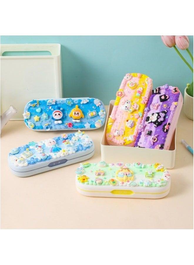 Children's Diy School Supplies Stationery Case Pencil Cartoon Cute Handmade Making Cream Glue Material Package Batch-Specifications:Double-layer Box-up Every Day - Image 5