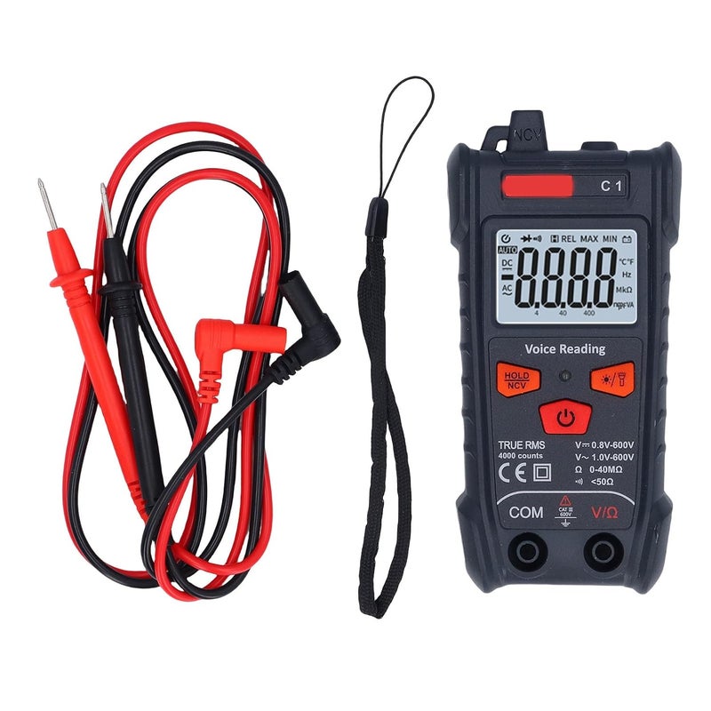 Electrical Tester with Non Touch Voltage Detection - True RMS Auto Ranging Digital Multimeter with 4000 Counts - Smart Pocket Voltmeter for AC DC Voltage and Resistance Measurement - Image 1