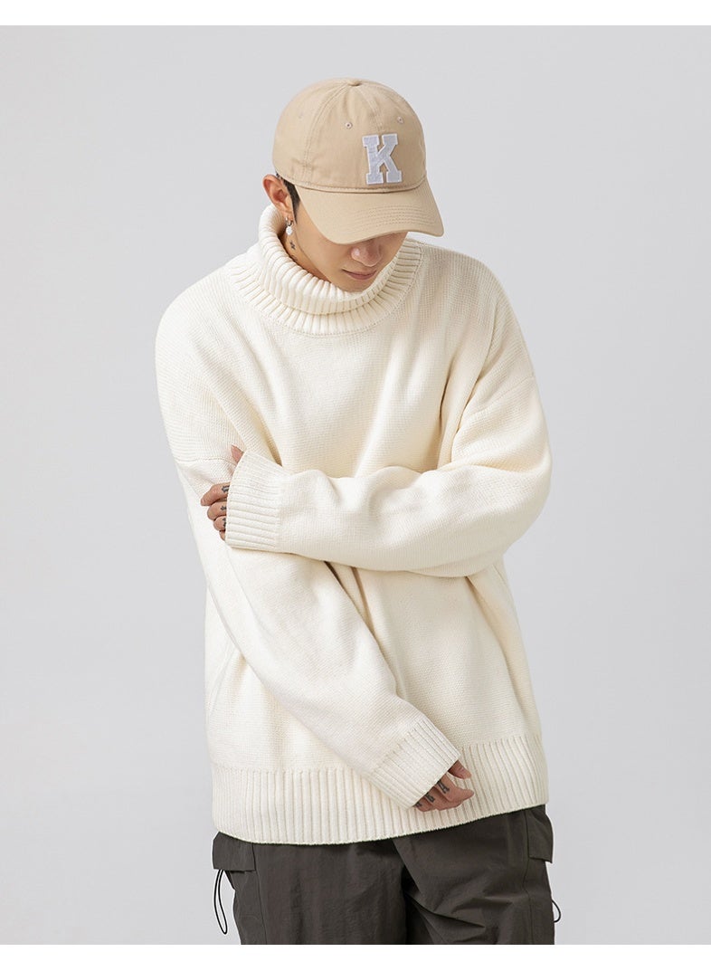 NIBEMINENT Turtleneck Sweater Men Pullover Casual Solid Color Knitted  Sweater Fashion Autumn Winter Men Clothing  Sweater Man - Image 2