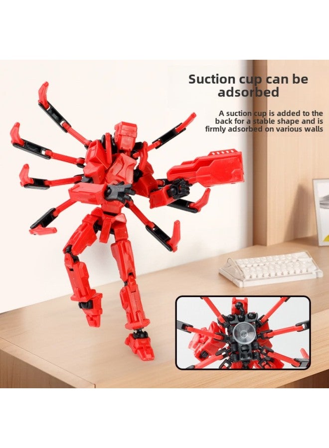 Creative Assembled 13-joint Doll Building Blocks 3D Printing Multi-joint Human Joint Spider Decompression Toy-Color:Assembled Spider + Doll (grey) With Portable Artillery - Image 5