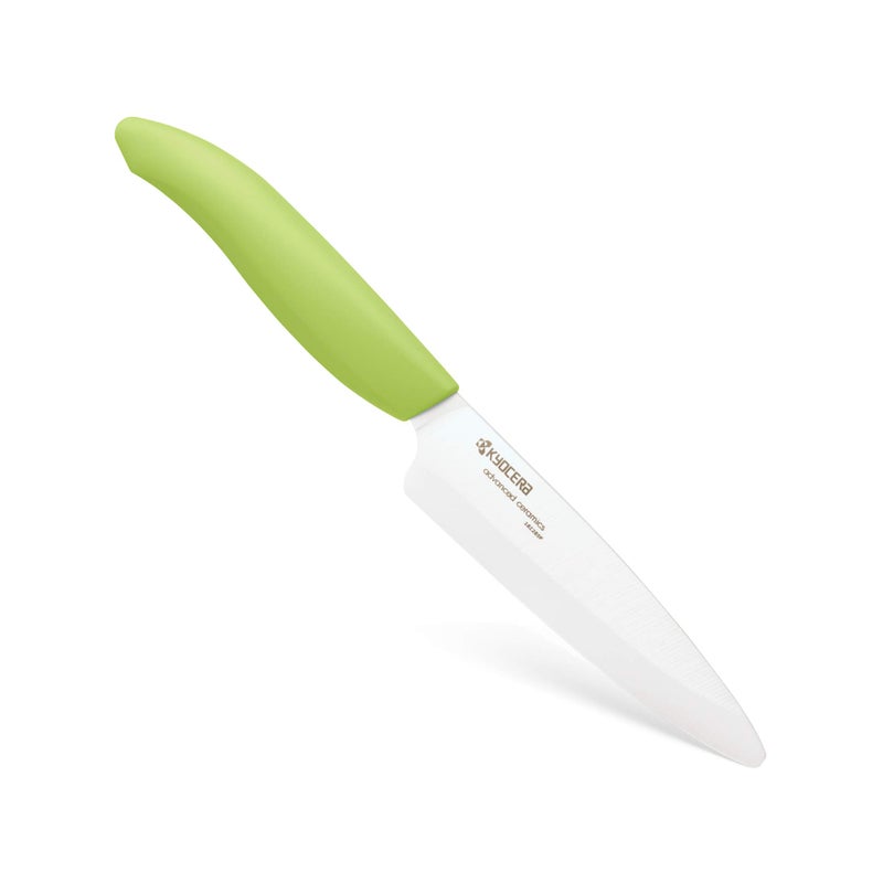 Kyocera Advanced Ceramic Revolution Series 4.5-inch Utility Knife, Green Handle, White Blade - Image 1