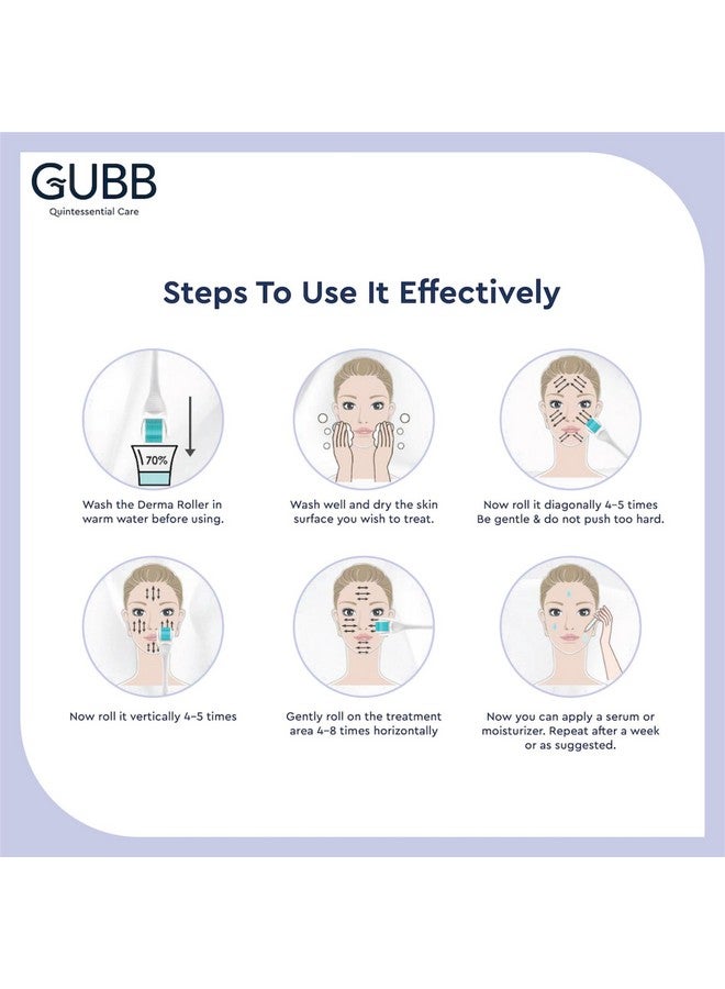 GUBB Hair Growth Derma Roller 0.5 Mm - 540 Titanium Microneedles | Activates Hair Follicles | Reduces Hair Fall | Promotes Hair Thickening | Premium Quality | Effective Scalp Treatment Tool - Golden - Image 4