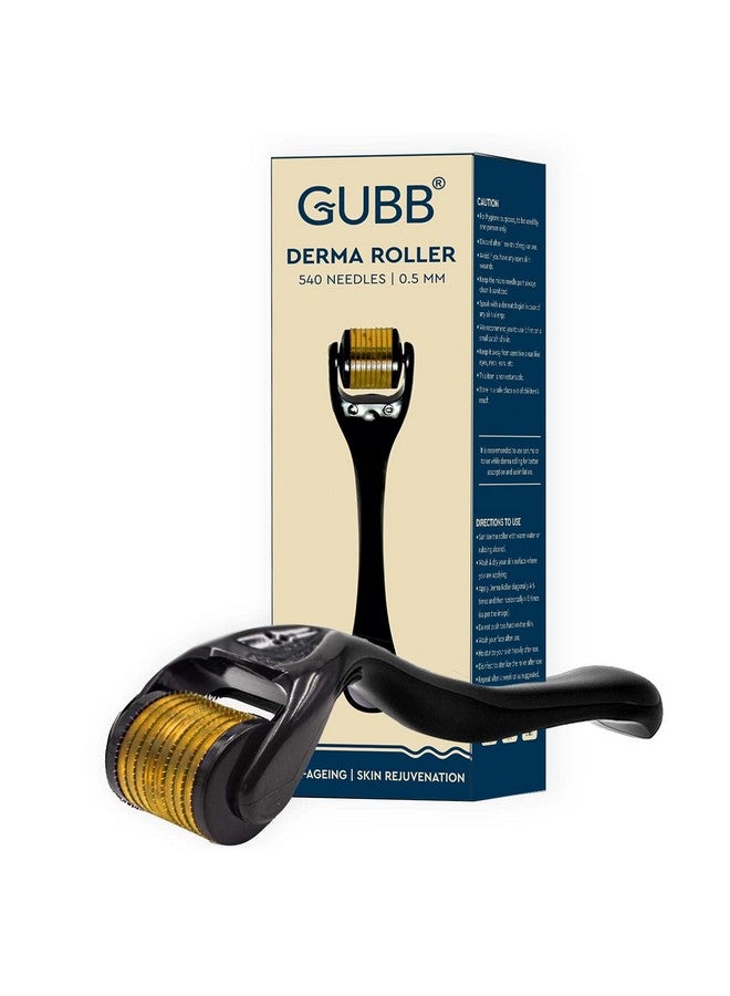 GUBB Hair Growth Derma Roller 0.5 Mm - 540 Titanium Microneedles | Activates Hair Follicles | Reduces Hair Fall | Promotes Hair Thickening | Premium Quality | Effective Scalp Treatment Tool - Golden - Image 1