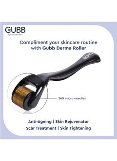 GUBB Hair Growth Derma Roller 0.5 Mm - 540 Titanium Microneedles | Activates Hair Follicles | Reduces Hair Fall | Promotes Hair Thickening | Premium Quality | Effective Scalp Treatment Tool - Golden  - Image 2