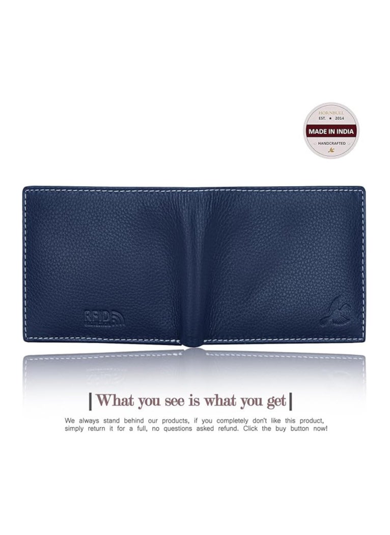 HORNBULL HORNBULL Maddison Mens Navy Genuine Leather Wallet | Elegant and Stylist Wallet with RFID Blocking | Gift Wallets for Men  - Image 3