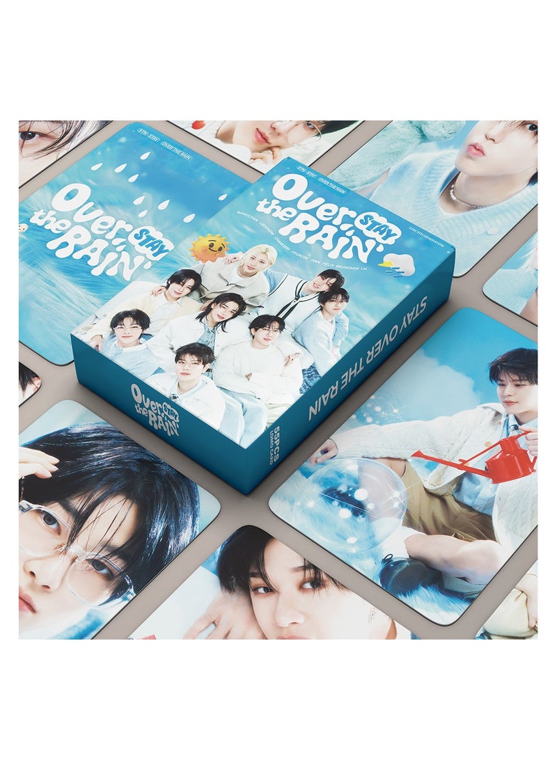 NIBEMINENT 55 Pcs Kpop Stray Kids 5Th FanClub Stay Over The Rain Lomo Cards Card For Fans Collection Gifts - Image 2