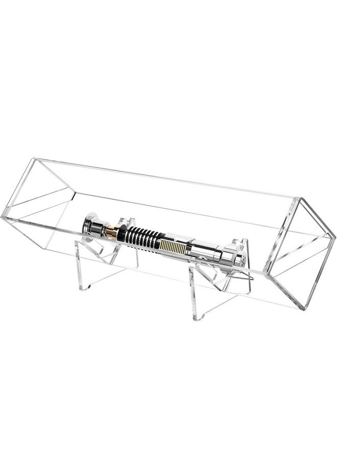 Cosmos Lightsaber Stand Desktop Clear Acrylic Light Saber Hilt Display Case, Lightsaber Hilt Fixed Stand Dust-Proof Showcase, Lightsaber Holder Clear Display Box with Anti Slip Pads for Lightsaber Hilts, Daggers - Image 1