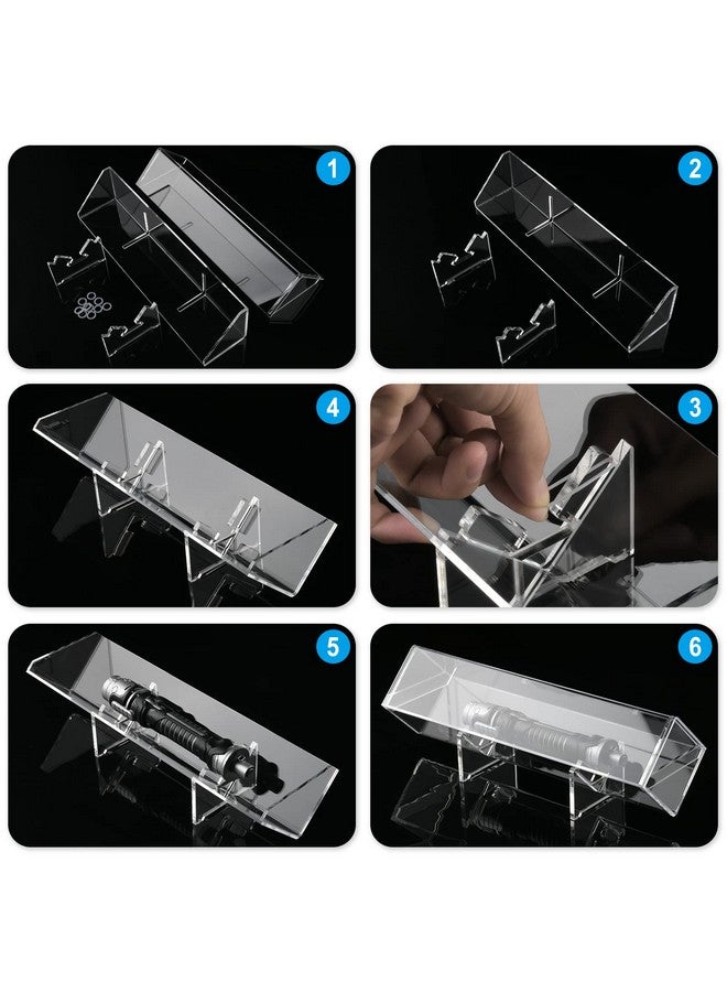 Cosmos Lightsaber Stand Desktop Clear Acrylic Light Saber Hilt Display Case, Lightsaber Hilt Fixed Stand Dust-Proof Showcase, Lightsaber Holder Clear Display Box with Anti Slip Pads for Lightsaber Hilts, Daggers - Image 3