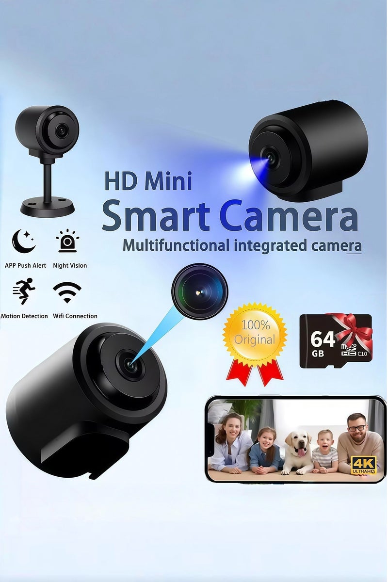 WIFI Mini Camera - Compact indoor plug-in smart security camera, 4K HD video, night vision, motion detection, two-way audio, easy set up, win 64memory card) - Image 1