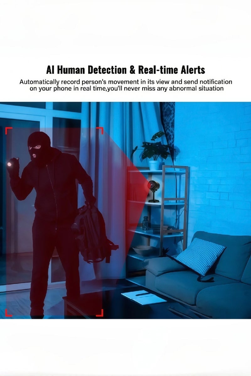 WIFI Mini Camera - Compact indoor plug-in smart security camera, 4K HD video, night vision, motion detection, two-way audio, easy set up, win 64memory card) - Image 4