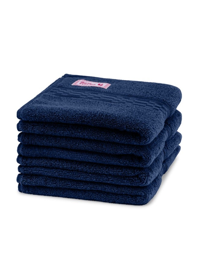 BYFT Home Ultra (Blue) Premium Cotton Hand Towel (50 X 90 Cm-Set Of 2) Highly Absorbent, High Quality Bath Linen With Checkered Dobby 550 Gsm - Image 4